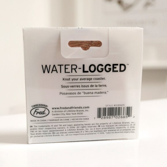 Pack of 12 Paper Faux Bois Wood Slice Coasters - Picture 3 of 4